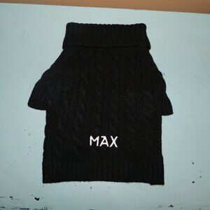 Mark & Graham Cable Knit Dog Sweater "MAX" Size M (RR-9)